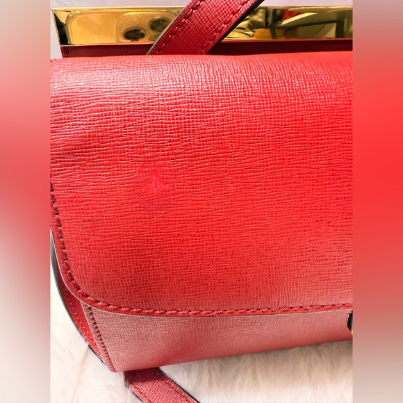 FENDI Demi Jour Red Leather Top Handle Bag - Picture 10 of 16